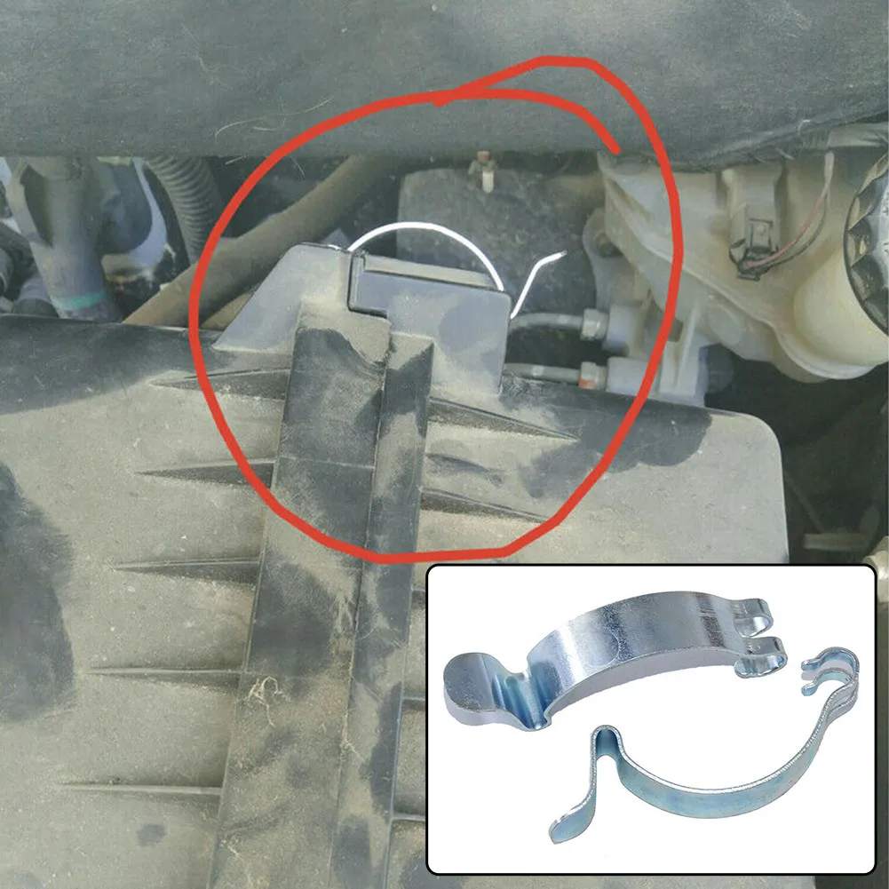 Motorcycle Acs Clip Metal Part Practical Lid Silver Spring 2 Pieces Stable Performance Clamp For Toyota Cleaner