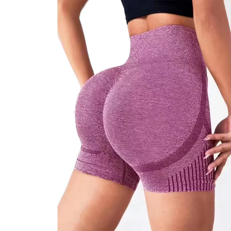 Pantalones cortos de Yoga transfronterizos miel glúteos deportes cintura alta Abdomen estiramiento ajustado antideslumbrante Fitness de secado rápido