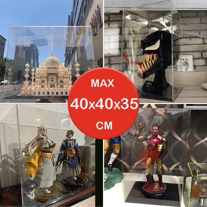 40x40x35cm PMMA Acrylic Display Boxes Figure Transparent Display Cabinet Plexiglass Dust-proof Model Storage Box Diy Assembled