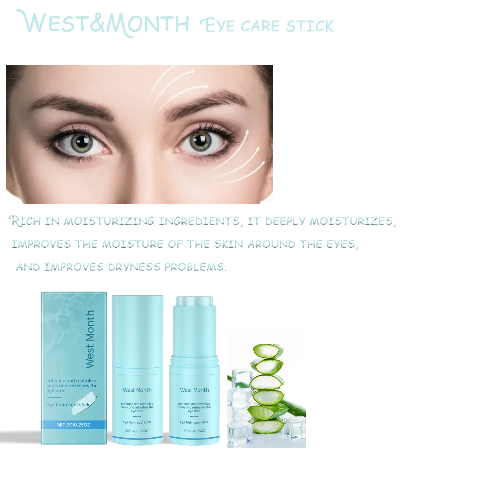 

WEST MONTH Eye Balm Cool Stick Rich in Moisturizing Ingredients, it Deeply Moisturizes, Improves the Moisture of the Skin
