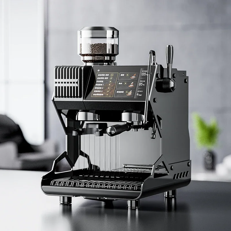 

Italian Commercial Stainless Steel Espresso From Bean to Coffee Maker Machine With Grinder