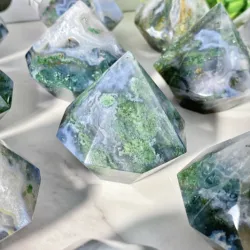 1PC Random High Quality Moss Agate Diamond Natural Crystal Diamond,Gemstone Jewelry,Glitter, Healing crystal, Birthday gift