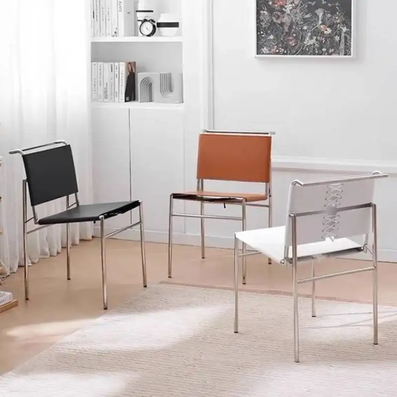 

Minimalist Metal Dining Chair Black French Retro Comfortable Dining Chair Home Relaxing Muebles De Cocina Space Saving Furniture
