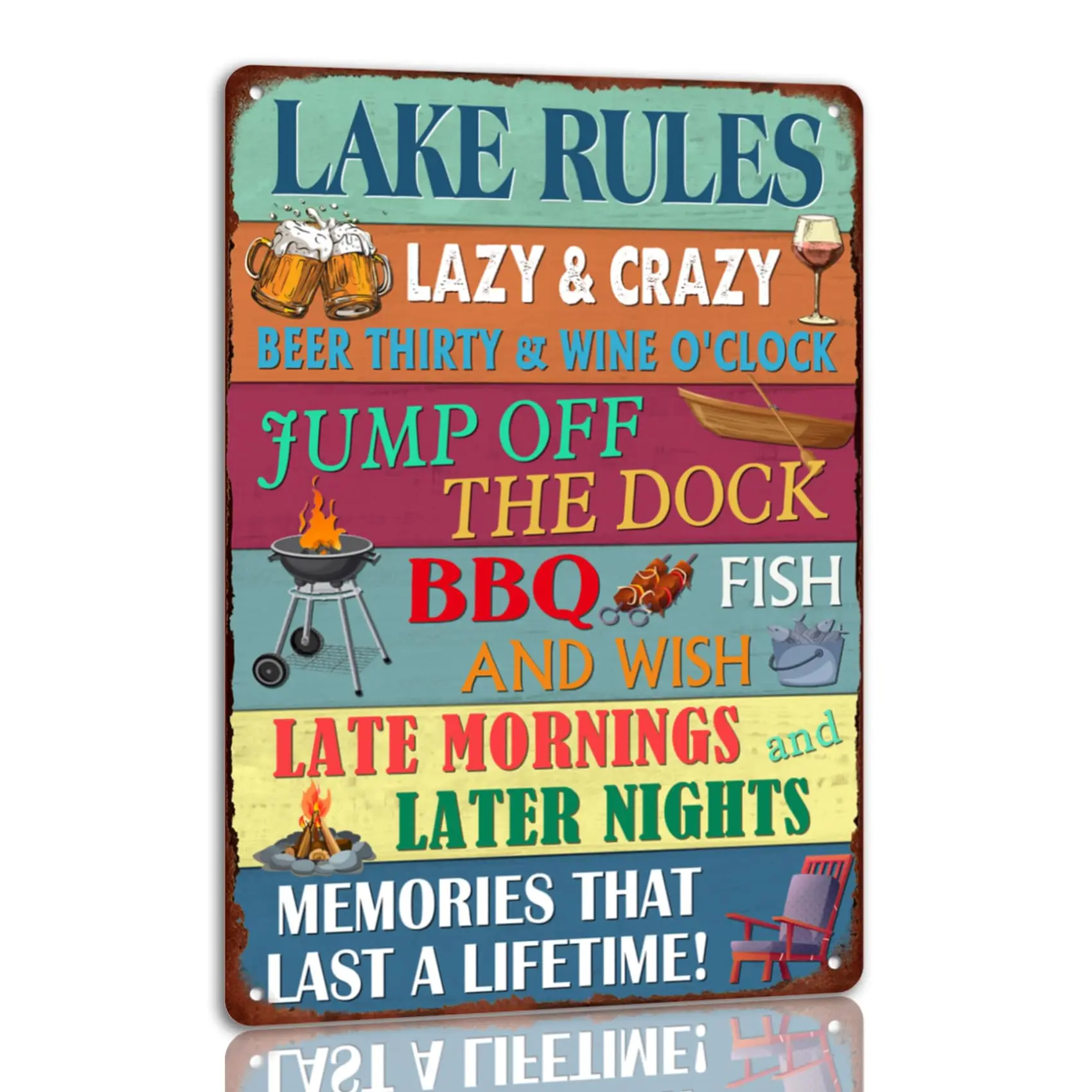 Жестяной винтажный знак Lake Rules, металлические знаки, забавный настенный Декор для дома, бара, ванной, бассейна, крыльца, внутреннего дворика, уличный Декор