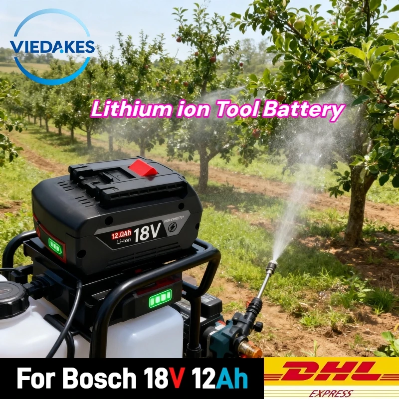 

For Bosch 18V 12.0Ah Li-ion Battery - High Capacity All-Day Runtime,100% Compatible for Bosch 18V Tools for Pro/DIY/Construction