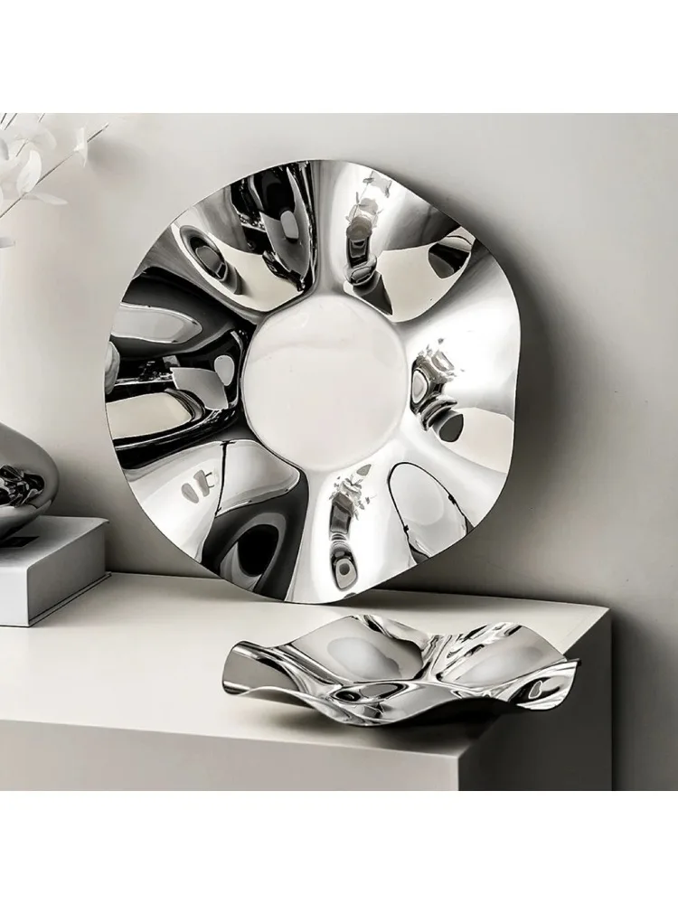 

Scandinavian Style New Stainless Steel High-grade Home Use Petal Fruit Plate Decoration Ornament
