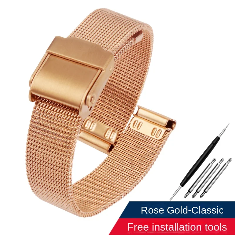 Milanese strap 13mm 14mm women stainless steel strap bracelet for Casio retro small gold watch LA670 LA680 LA690 watchband chain