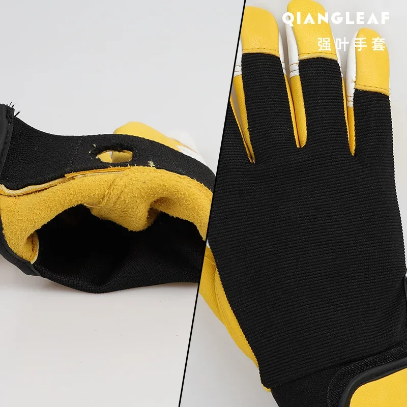 1 par de guantes de trabajo de seguridad, guantes de construcción, guantes de jardinería, guantes de mecánico de alta resistencia, guantes de trabajo de piel de oveja para M/L/XL/XXL