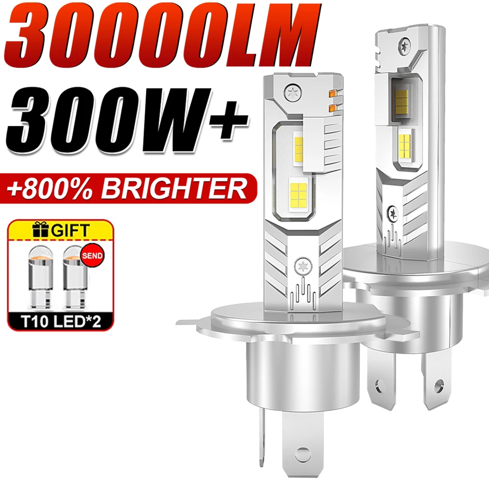 

3000W H4 H7 LED CANBUS Light Mini Head Lamp 1:1 Size Wireless H7 Car LED Headlight Bulbs Error Free with Fan 6000K