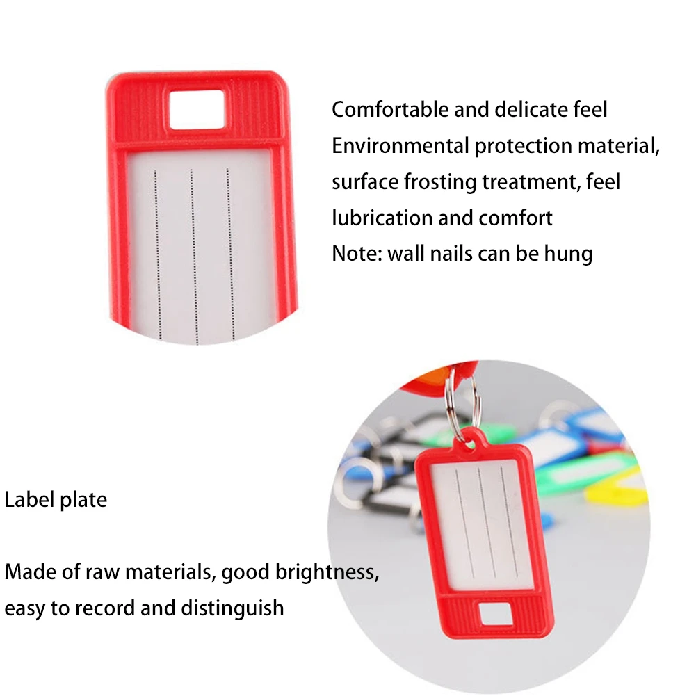ABKO-100 Pezzi Etichette Chiave in Plastica Resistente Etichetta Ovale con Finestra e Anello Diviso, Etichette per Etichettatura Vuote 5 Colori