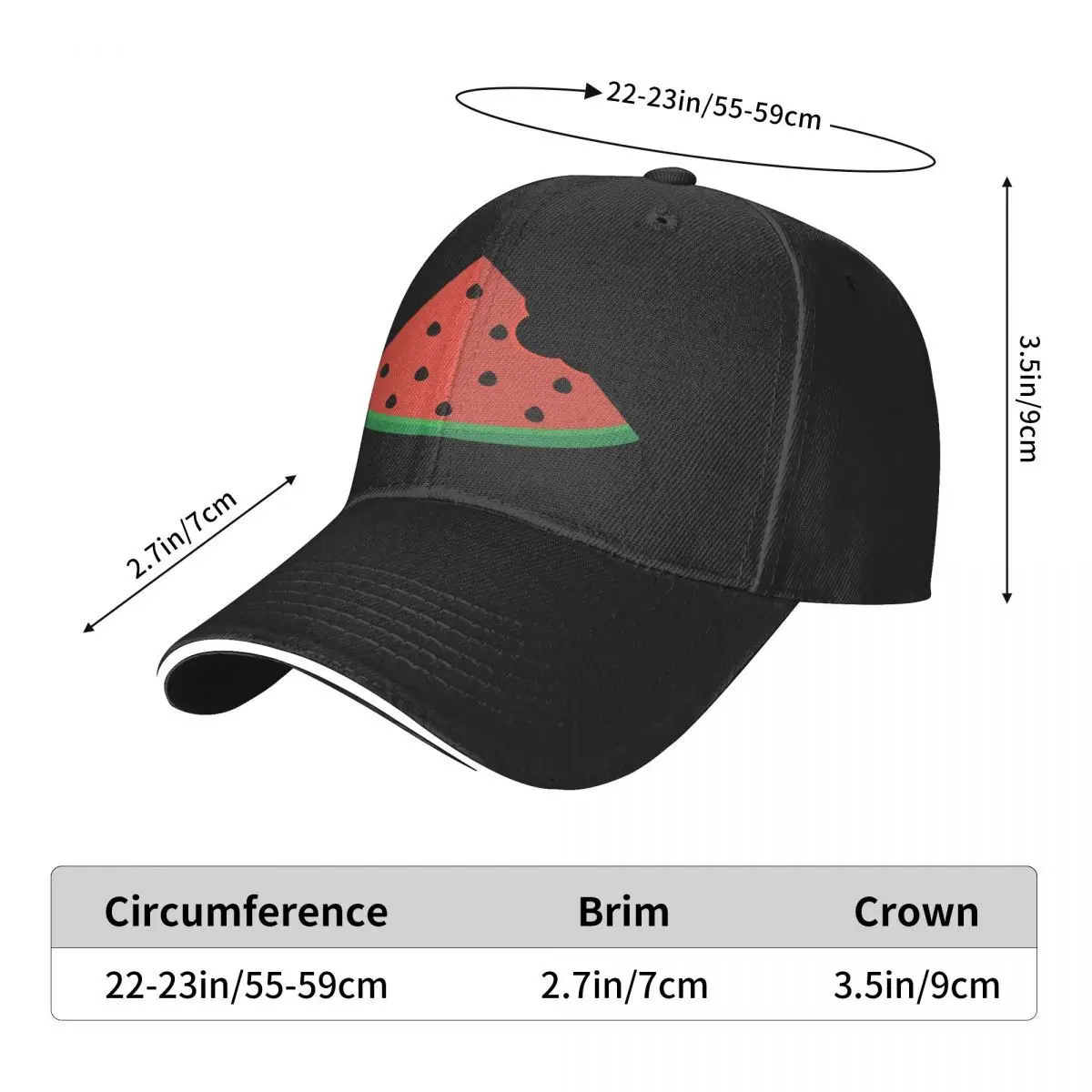 남성용 수박 1611 모자, 야구 모자, 여름 2024 모자, 야구 모자