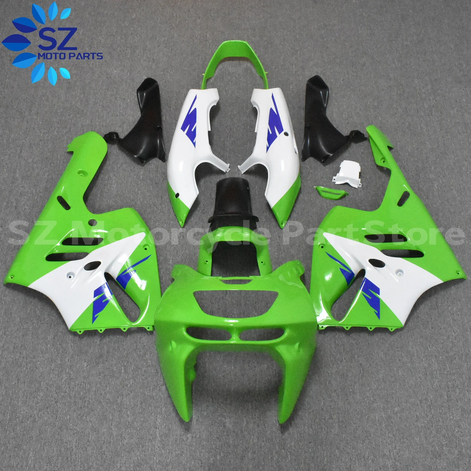 

Обтекатели мотоцикла для ZX9R 1994 1995 1996 1997, серый, черный ZX 9R 94 95 96 97, комплект кузова из АБС-пластика