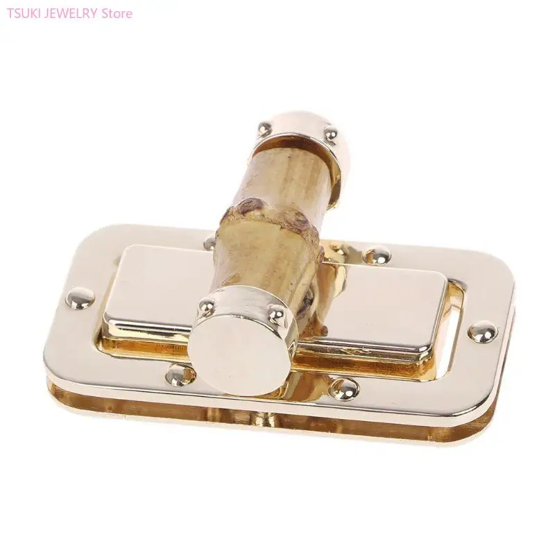 62KE Metal Bamboo Rectangle Clasp Turn Lock Twist Locks DIY Handbag Bag Purse H