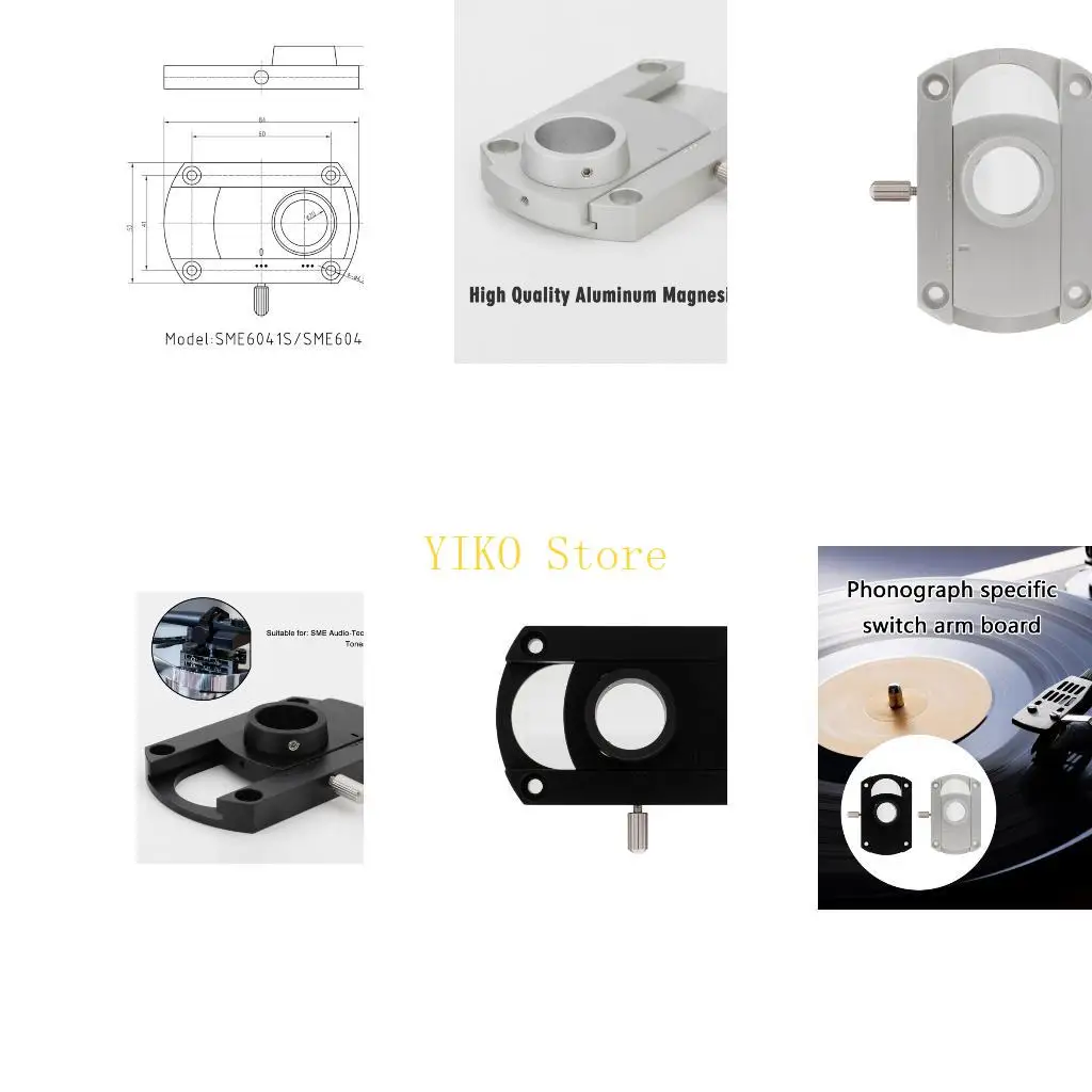 k32c-アルミ合金ターンテーブルトーンアームマウントアダプタアームプレートビニールレコードプレーヤー