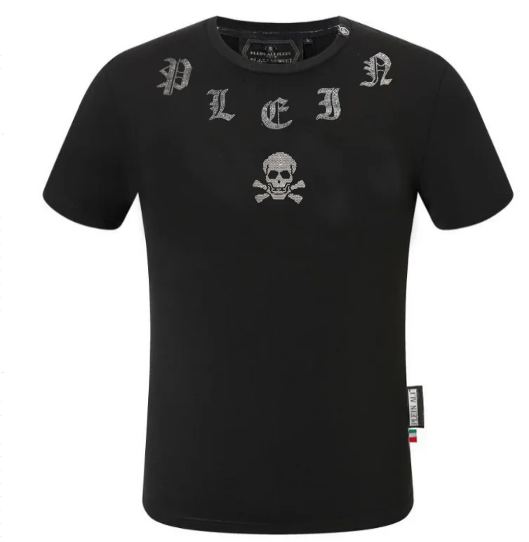 Branded Male Top Tee Rhinestone Decorated Luxury Designer T-Shirts New Design