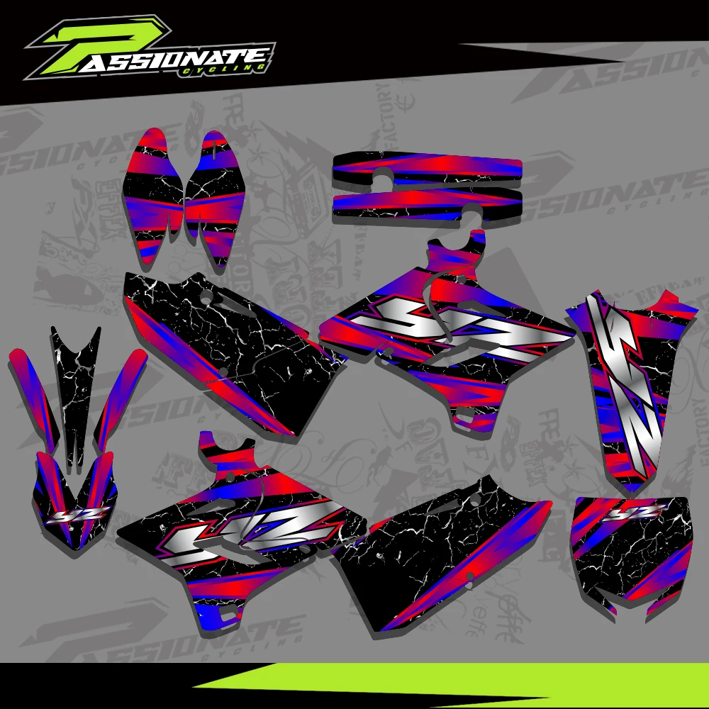 야마하 YZ125 YZ250 125 YZ 2015 2016 2017 2018 2019 2020 2021 모토크로스 커스텀 그래픽 개인 맞춤 데칼 스티커 키트