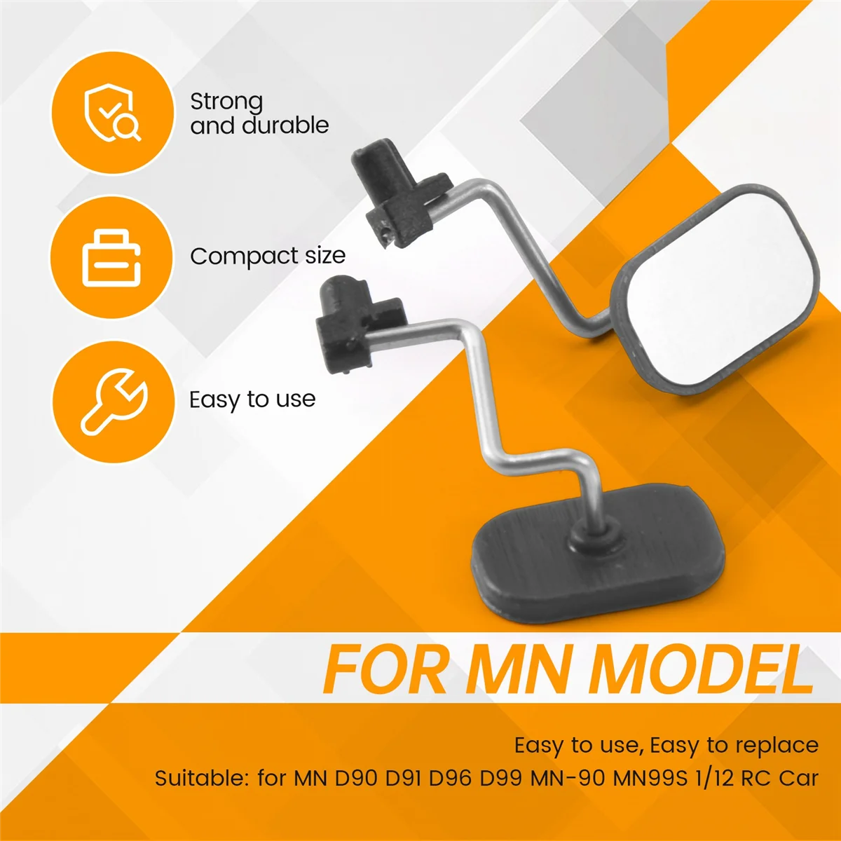 Lusterko wsteczne do MN D90 D91 D99 MN-90 MN99S 1/12 RC Car Części do modernizacji Akcesoria, 2
