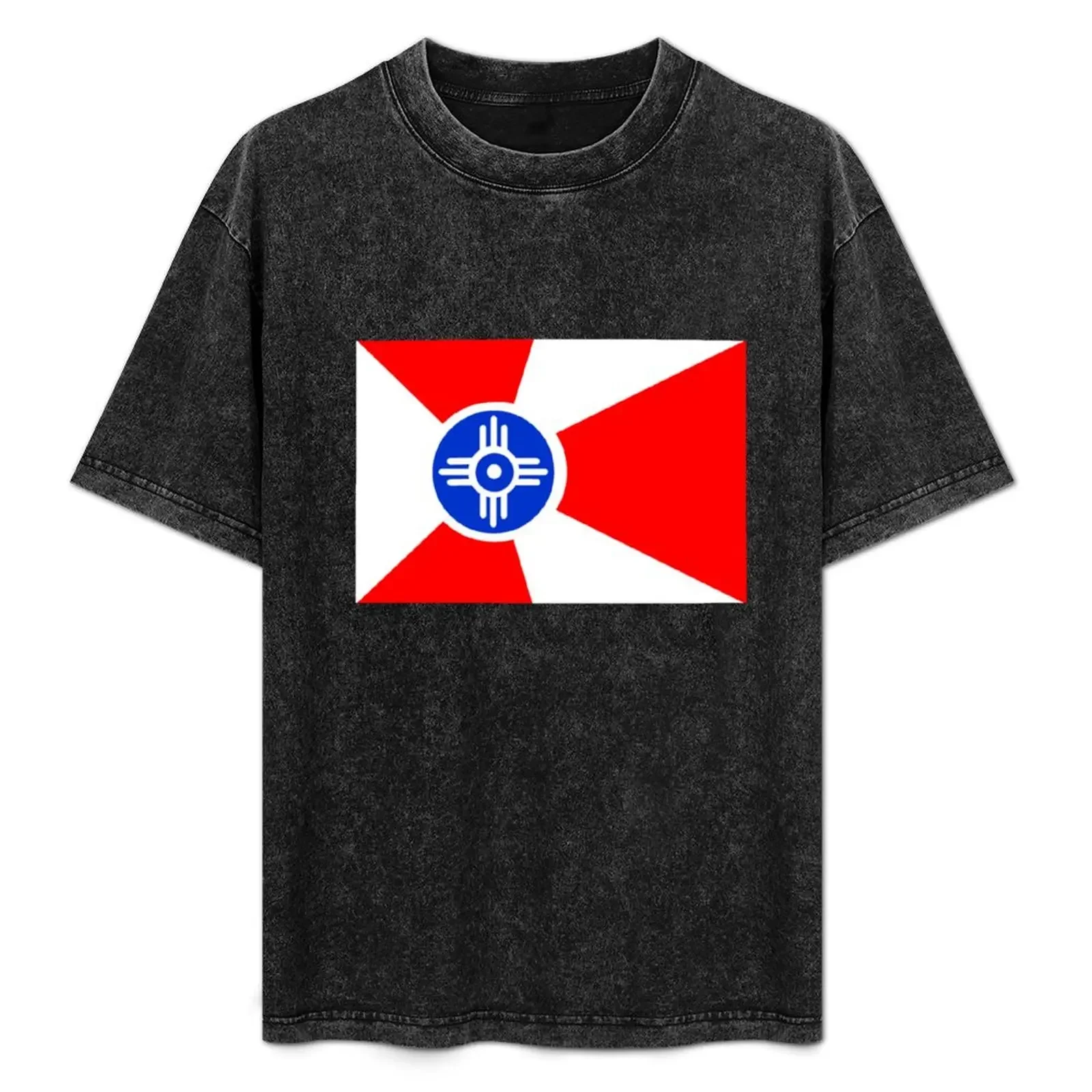 

Flag of Wichita, Kansas. T-Shirt hippie clothes Short sleeve tee funny shirt cotton mens t shirts casual stylish