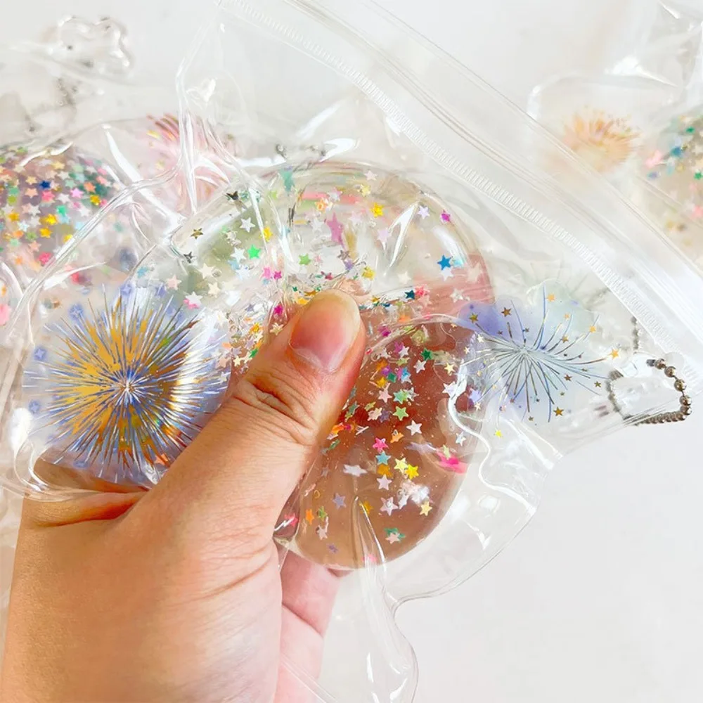 Juguete transparente colorido para apretar con sensación de mantequilla, juguete de rebote lento para pellizco, música, Fidget, maltosa, bola hecha a mano