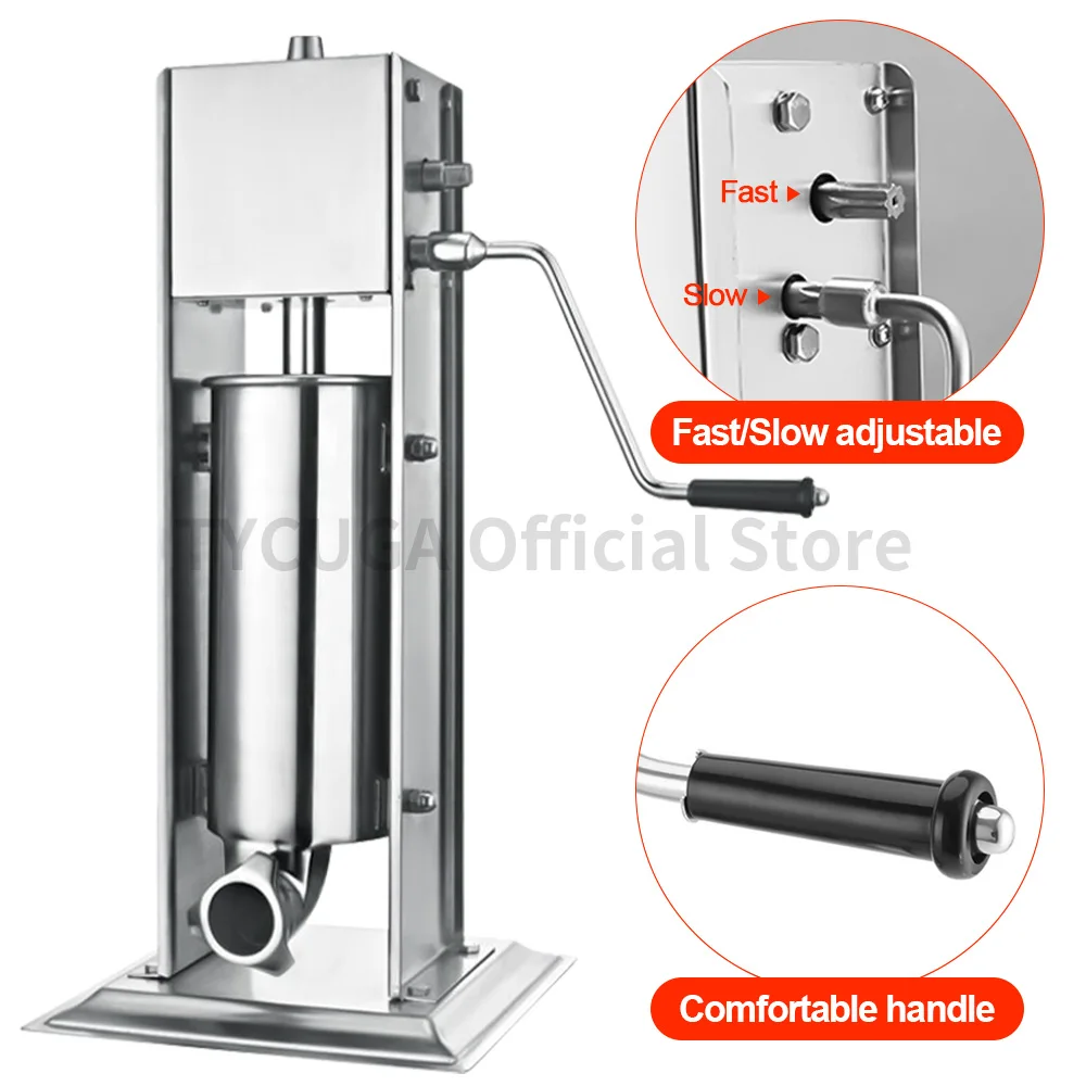Sausage Stuffer Food Processors 3/5/7/10L Stainless Steel Vertical for Stuffer Filler Manual Home Make Sausage Filling Machine