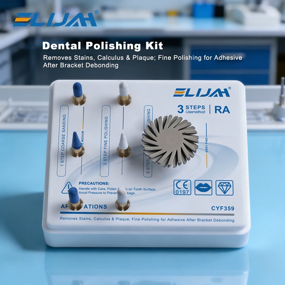 

Diamond Content ≥20% 7Pcs/Box Dental Zirconia Polishing Kit FG 1.6mm Polishing Head Porcelain Glass-ceramics Dental Materials