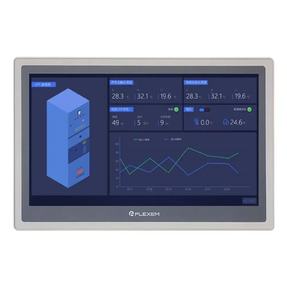 FLEXEM FE6156H FE9156M FE9156WE 15 Inch HMI with Ethernet WIFI 4G Human Machine Interface Industrial Display Supports Most PLCs