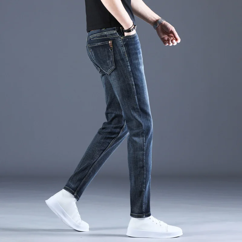 Summer 2023 skinny jeans Men's straight leg slim stretch slacks Youth trend men's pants