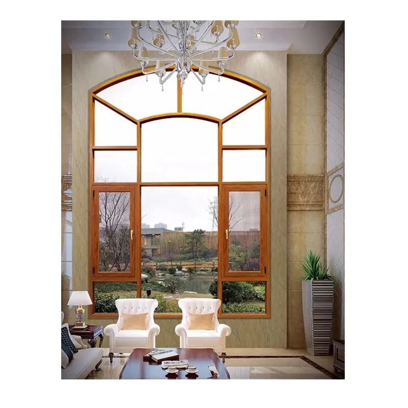 Fuson Modern Thermal Break Home Doors System Casement Windows With Mosquito Net Double Glass Gray Aluminium Window
