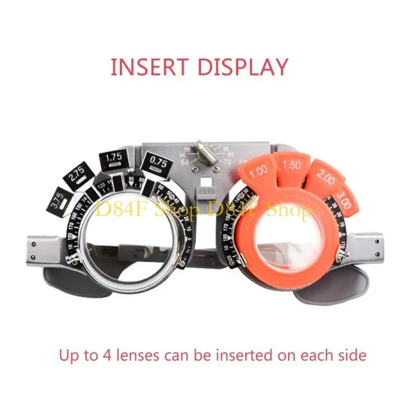D84F Trial Frame Pupil Distance Adjustable PD 54-70mm Optical Lens for Titanium Insert Frame Glasses Optometry