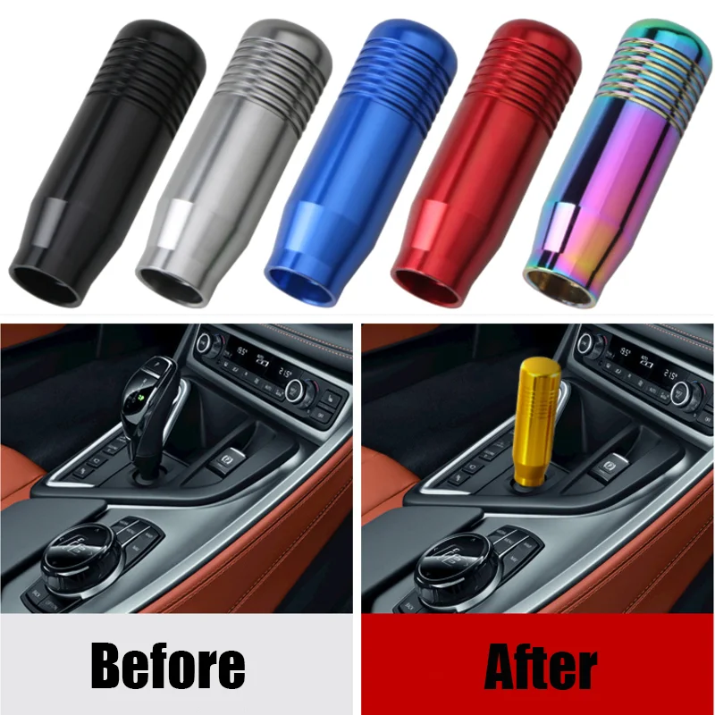 Universal Alumínio Carro Manual Gear Shift Knob, transmissão Gearstick, Alavanca Shifter, Acessórios Interior do carro, 6 cores