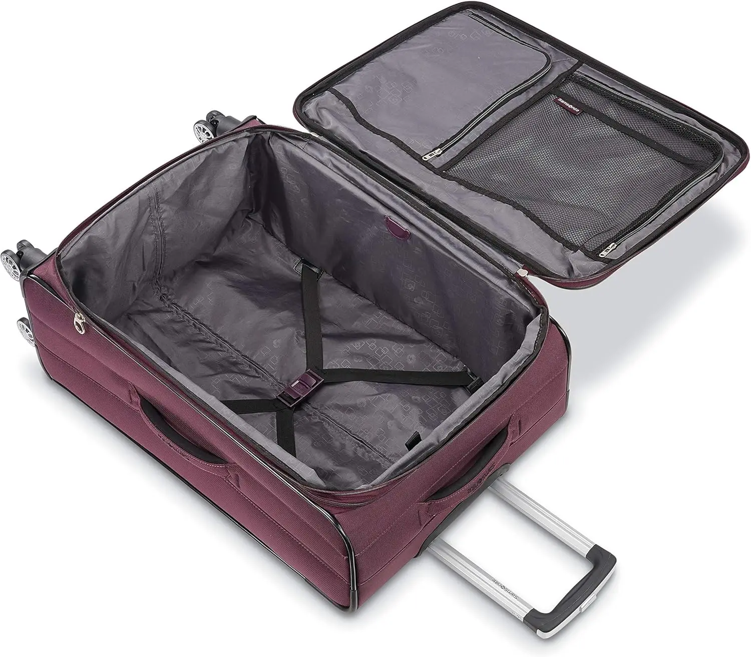 Samsonite Ascella X Softside Expandable Luggage with Spinners, Plum, Checked-Large 29-Inch