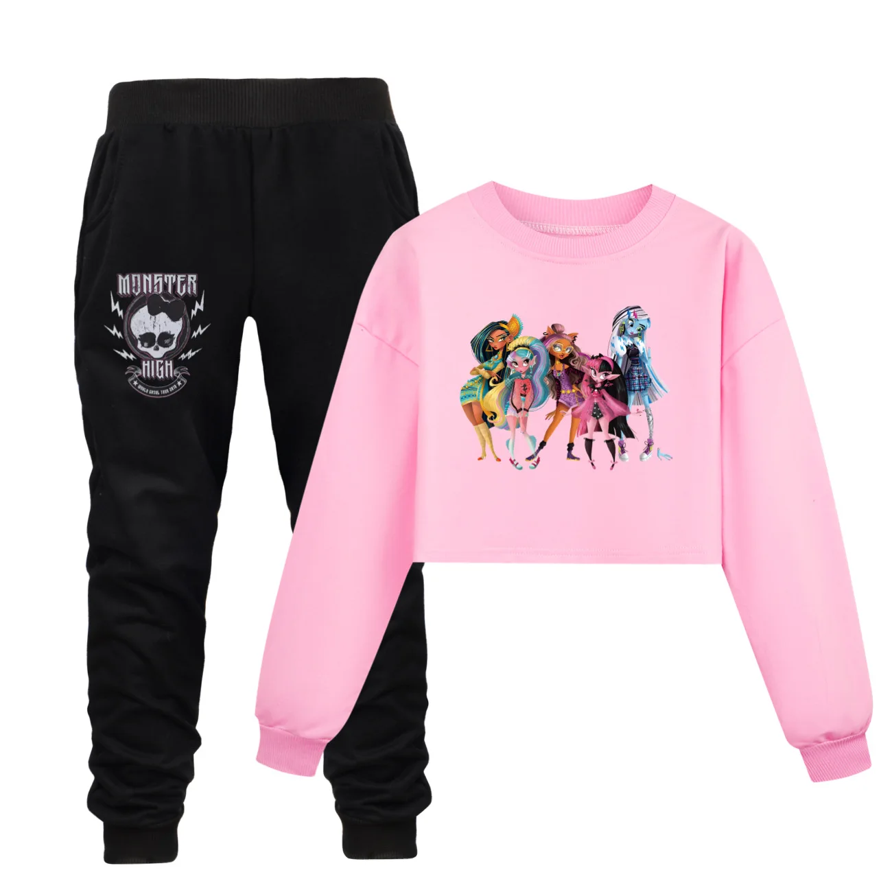 Funny Doll Frankie Stein Monster High Clothes Kids Autumn Hoodies+Pants Boys Sweatshirts Girls Casual Outerwear Children Clothes