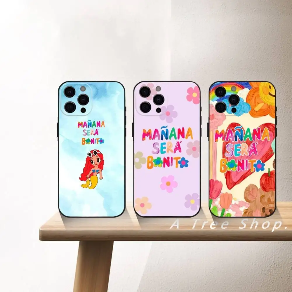

K-Karol G M-Manana S-Sera Bonito Phone Case For iPhone 17 16 15 14 13 12 Max Plus Silicone Black Cover