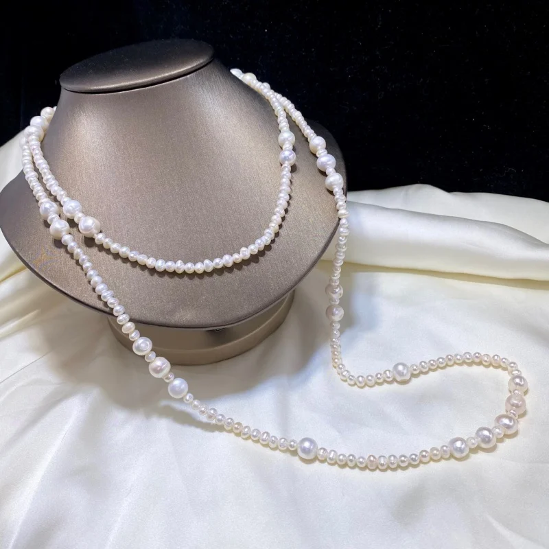 Natural Freshwater Pearl Necklace Long Sweater Chain