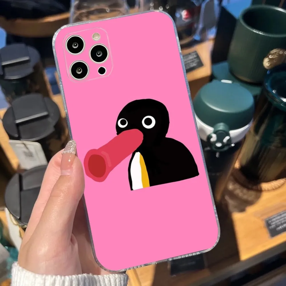 Cartoon P-Pingu Penguin Phone Case For iPhone Apple 15,14,13,12,Mini,11,Pro,Max,Plus,X,XR,XS,8,SE,2020,Plus Transparent Cover