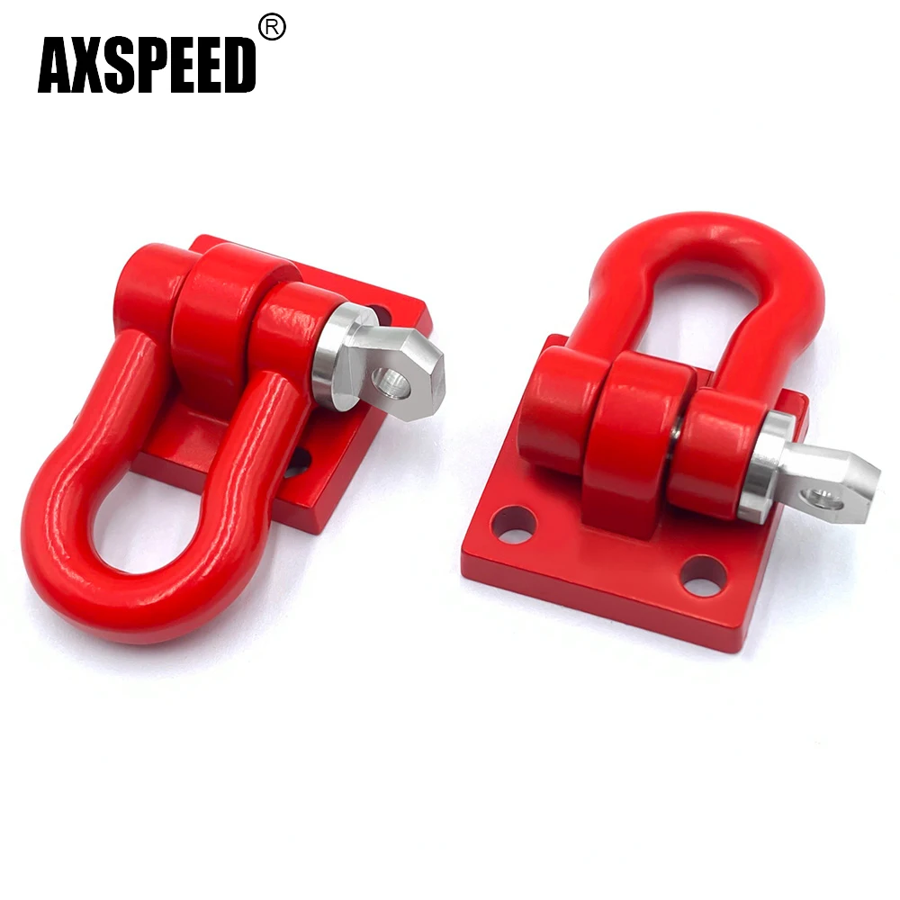 AXSPEED 2Pcs Metal Bumper Trailer Hooks Tow Shackles for Axial SCX6 AXI05000 Wrangler AXI05001 Trail Honcho 1/6 RC Car Parts