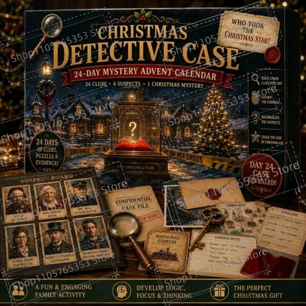 New 24-Day Mystery Adventure Advent Calendar Christmas Puzzle Game with 6 Themes Open A New Discovery Every Day Escape Room view 3