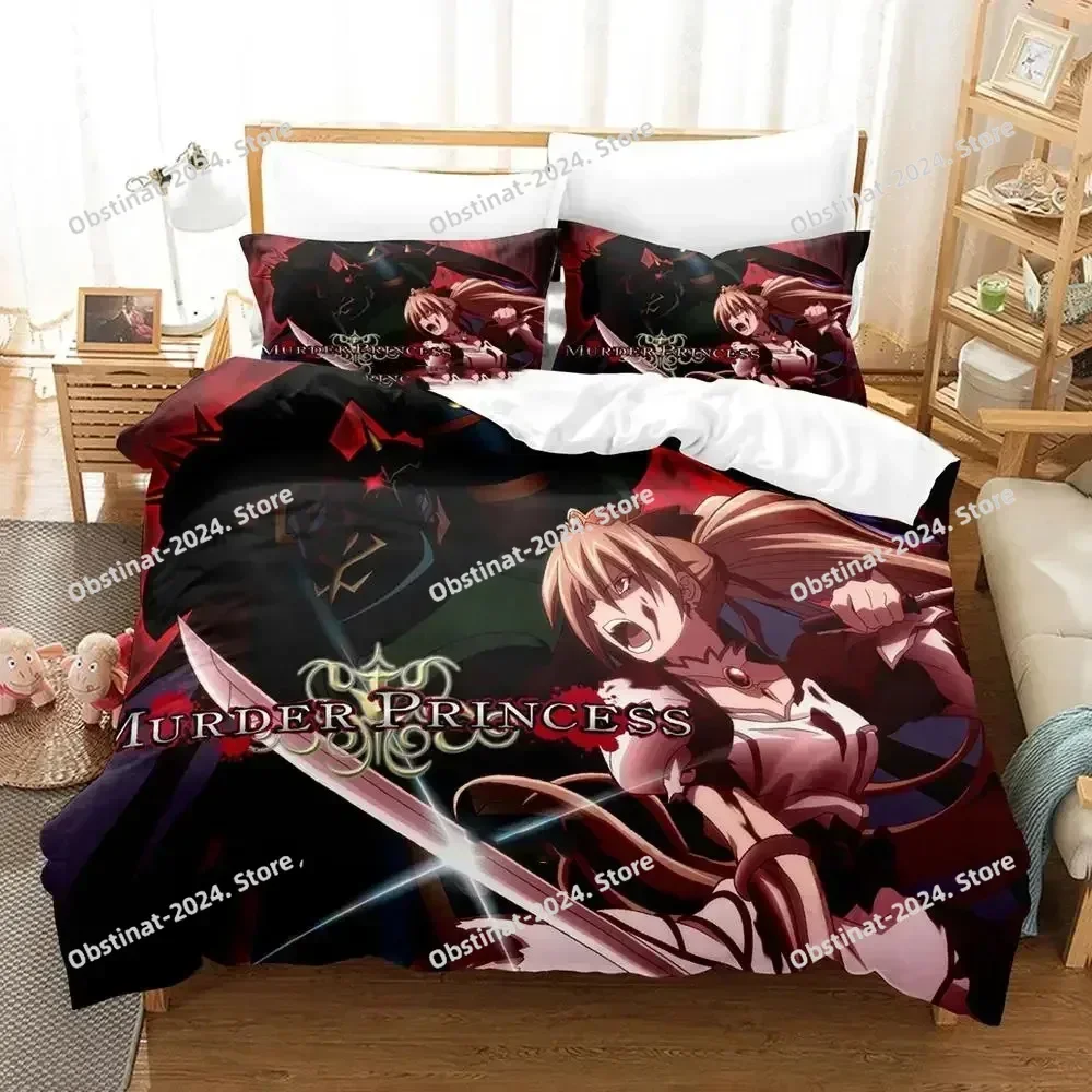 Anime Murder Princess Bedding Set Printed Bed Set With Pillowcase Bed Duvet Cover Single Double Queen Super King Size Kids Adult