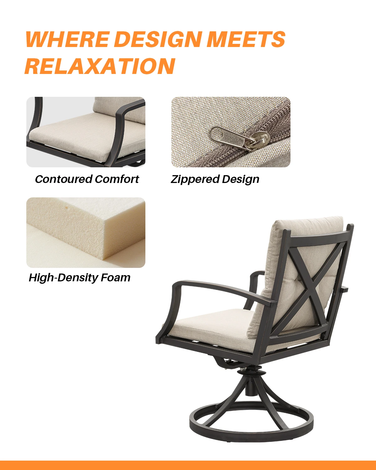 طقم طعام مريح فاخر مكون من 7 قطع مع وسائد قابلة للإزالة، سهل التجميع، شحن أمريكي مجاني للأثاث المنزلي الخارجي