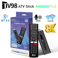 TV98 ATV Smart TV Stick Android 14 Allwinner H313 4G 5G Wifi Support 8K Media Player BT5.0 2GB 16GB Voice Remote TV98 TV Stick