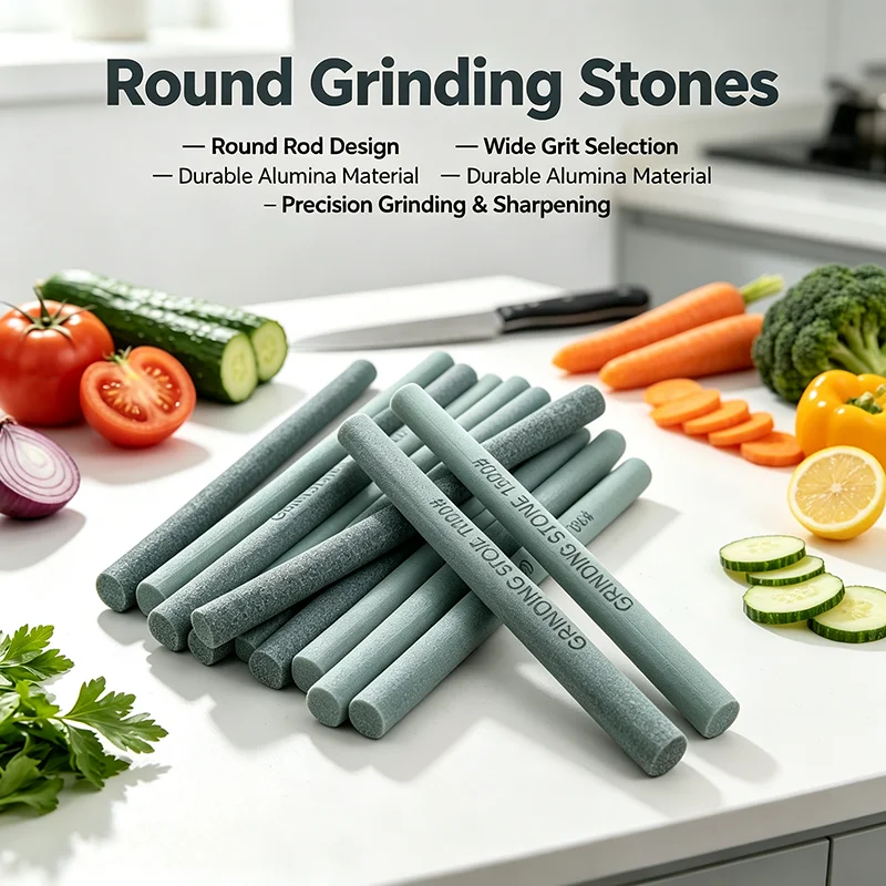Kitchen Knife Sharpener Stone 80-3000 Grit Silicon Carbide Round Oil Whetstone Honing Polishing Sharpening Tool