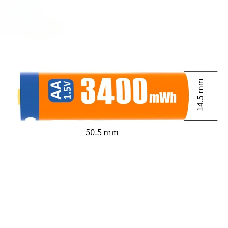 جديد 1.5 فولت 3400mWh AA بطارية قابلة للشحن USB نوع-C قابلة للشحن aa بطارية ليثيوم أيون للتحكم عن بعد الألعاب الكهربائية الماوس