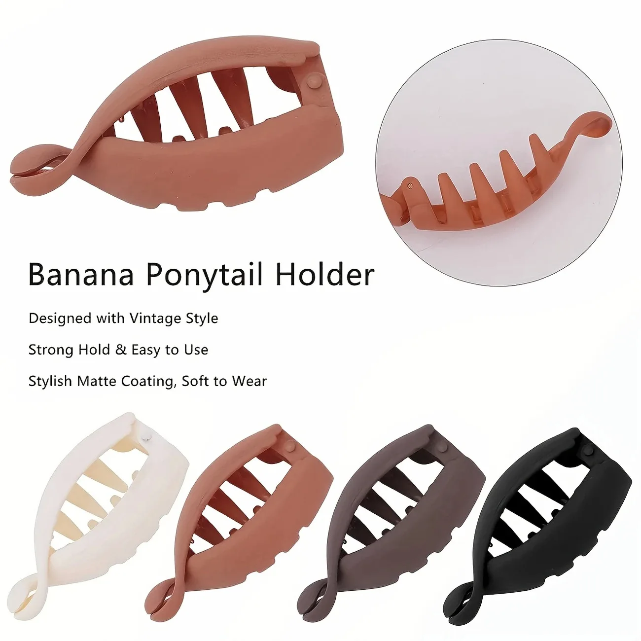1/4pcs Twist Banana Clip Vertical Clip Ponytail Hair Clip Hair Volume Girl Back of Head Top of Head Hair Tieip image 4