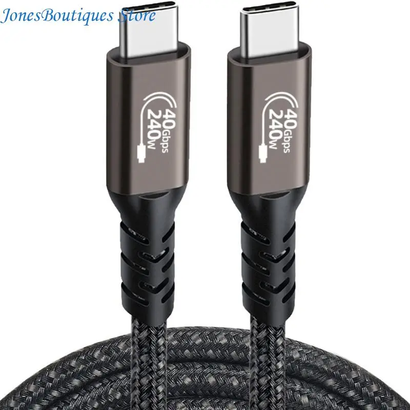 USB 4 Cable 40Gbps Transmission Speed Soft USB C to USB C Charging Cord Line W8KE