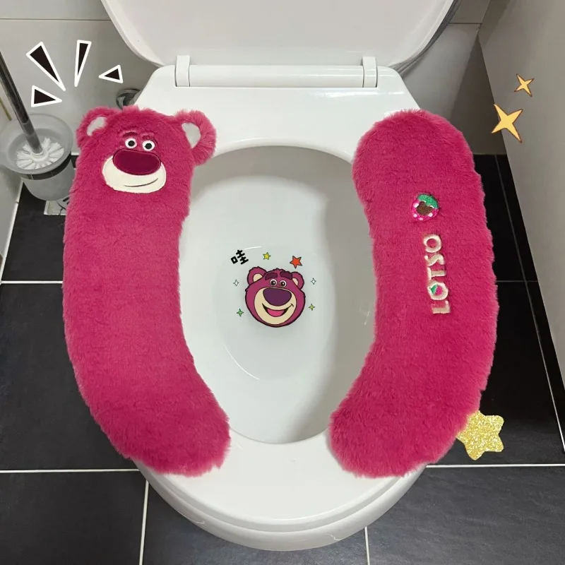 Disney Toy Story Lotso Stitch Linabell Stellalou Simpatico tappetino per WC Kawaii Cuscino invernale in peluche Appiccicoso Comodo sedile per WC