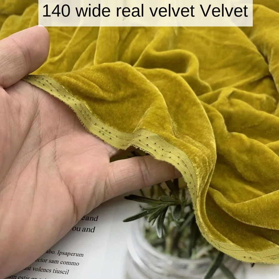 

Fabric Width 140cm High-End DIY Evening Dress Real Velvet Solid Color Gold Velvet Sewing Dress Price Per Meter New Chinese Style