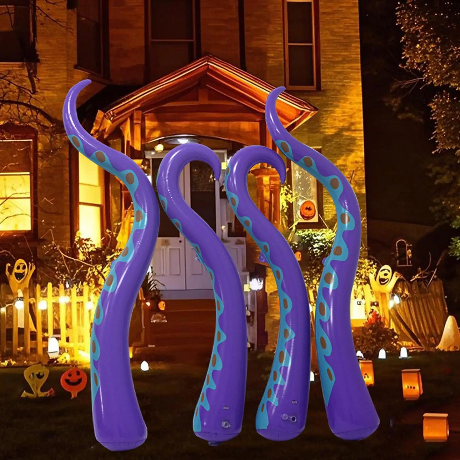 Halloween Inflatables Outdoor Decorations PVC Waterproof Blow Up Octopus Tentacles for Holiday Spooky Halloween Decoration