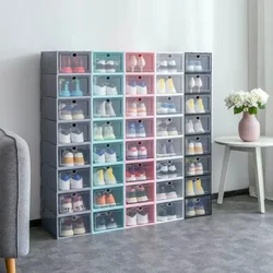 6 Shoe Boxes, Transparent Storage Box, Shoe Rack, Shoe Grid Storage, Home Imitation Acrylic Flip Top, Student Dormitory