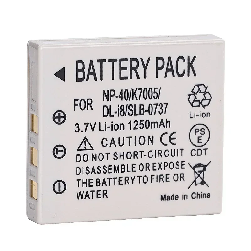 3.7V 1250mAH FNP-40 Battery Suitable for Fuji Camera K7005 SLB-0737 0837 D-LI8 CGA-S004