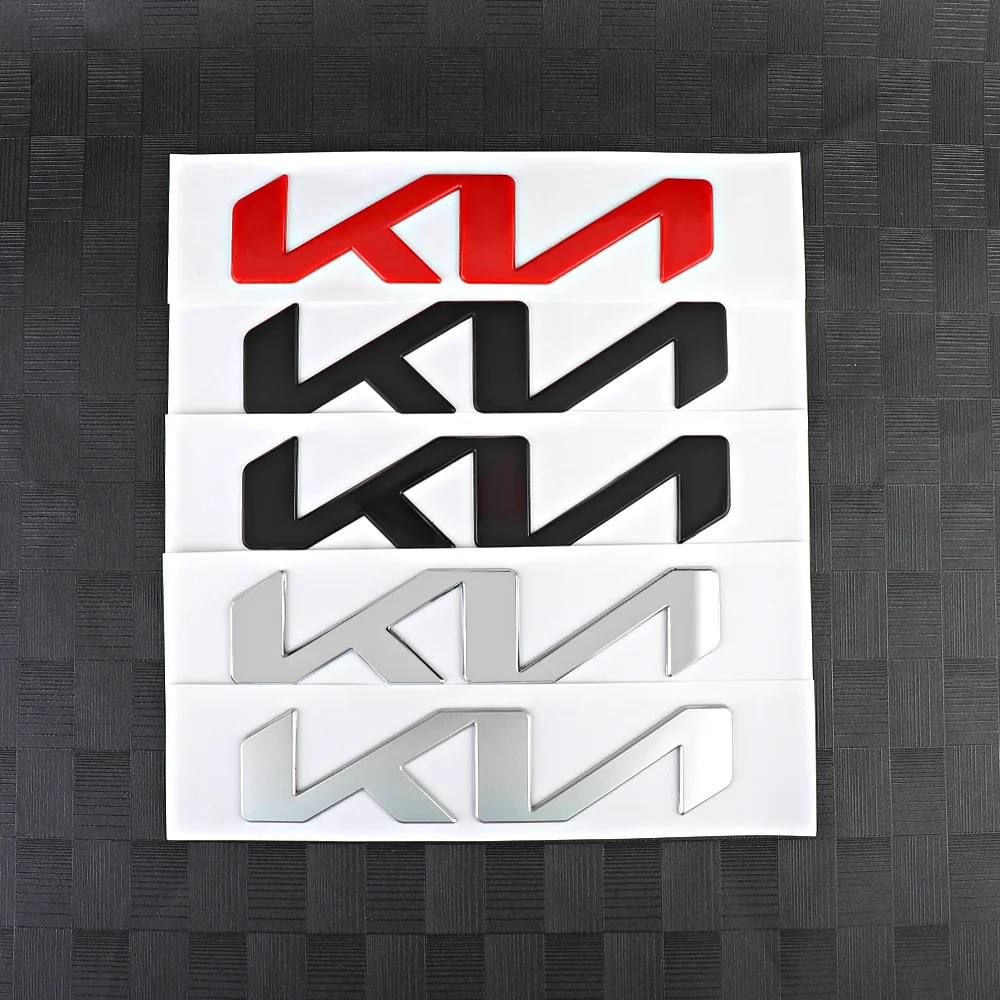1pc 3D 15cm 13cm 17.1cm 21.1cm for KIA Letter Car Front Head Hood Bonnet Emblem Rear Tail Bumper Trunk Sticker Badge Styling